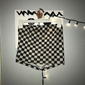 BLACK N WHITE CHECKERED TUBE TOP